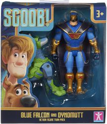 Scooby-Doo Zestaw Figurki Super Scoob Niebieski Sokół Blue Falcon i Dynomutt
