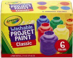 Farby Farbki Crayola 6 Kolorów Zmywalne dla Dzieci 6x59ml
