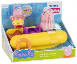 Świnka Peppa Pig Łódka Nakręcana Tryskająca Zabawka do Wody Wanny dla Dzieci