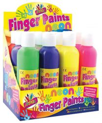 Farby Farbki Neonowe do Malowania Palcami Zestaw 6 Kolorów dla Dzieci 6x200ml