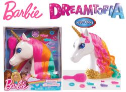 DREAMTOPIA Barbie Głowa Jednorożca Konia Jednorożec Unicorn do czesania stylizacji Tęczowa Rainbow