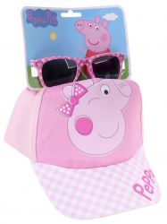 Zestaw Czapka Okulary Przeciwsłoneczne Świnka Peppa Pig Czapeczka Baseballówka dla dzieci