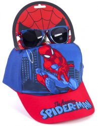 Zestaw Czapka Okulary Przeciwsłoneczne Spiderman Czapeczka Baseballówka dla dzieci