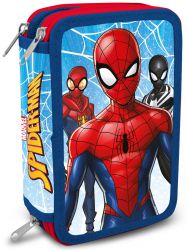 Piórnik Spiderman z Wyposażeniem Trzykomorowy 3 Komory Pisaki Kredki 39 el.