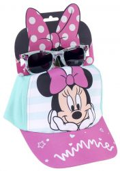 Zestaw Czapka Okulary Przeciwsłoneczne Myszka Minnie Mouse Czapeczka Baseballówka dla dzieci