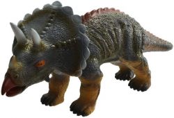 Duży Dinozaur Ryczy Triceratops Figurka Gumowa z Dźwiękiem