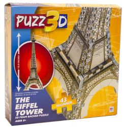 Puzzle Piankowe 3D Wieża Eiffla 43el. dla Początkujących
